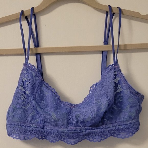 b. tempt'd by Wacoal lilac blue lace bralette w/ adjustable straps sz: M - Picture 1 of 5